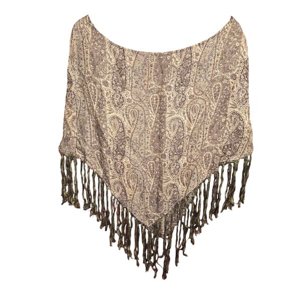Chaudry KC Sports Brown Paisley Cover-Up Shawl - Picture 4 of 5